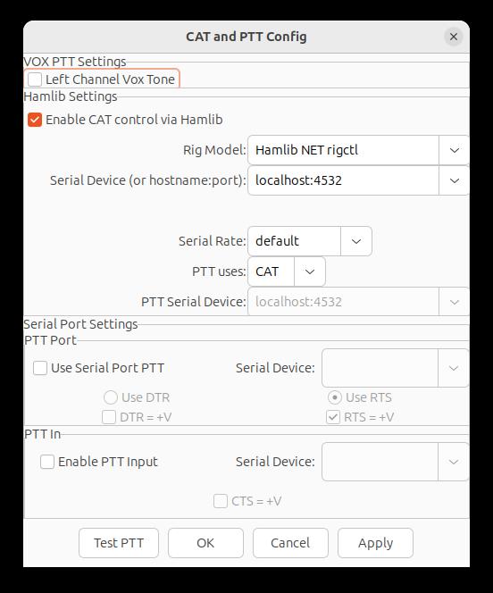 FreeDV Configure PTT