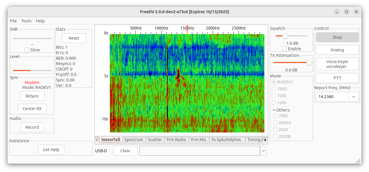 FreeDV Screenshot
